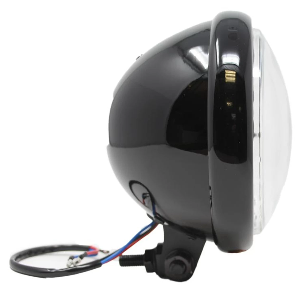 Motorcycle Supply Co. 5.75" Clear Lens Black Headlight 4 Motorcycle Supply Co. 5.75" Clear Lens Black Headlight - Image 2