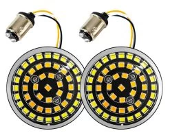 Motorcycle Supply Co. - Harley LED Turn Signal Insert - 1157 (Dual Filament) - White/ Yellow
