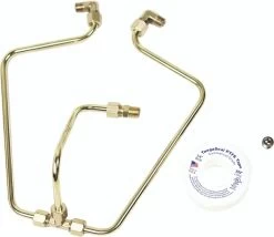 Old-STF Cycle - Brass Rocker Box Split Oil Line Fits '66-'84 Shovelheads