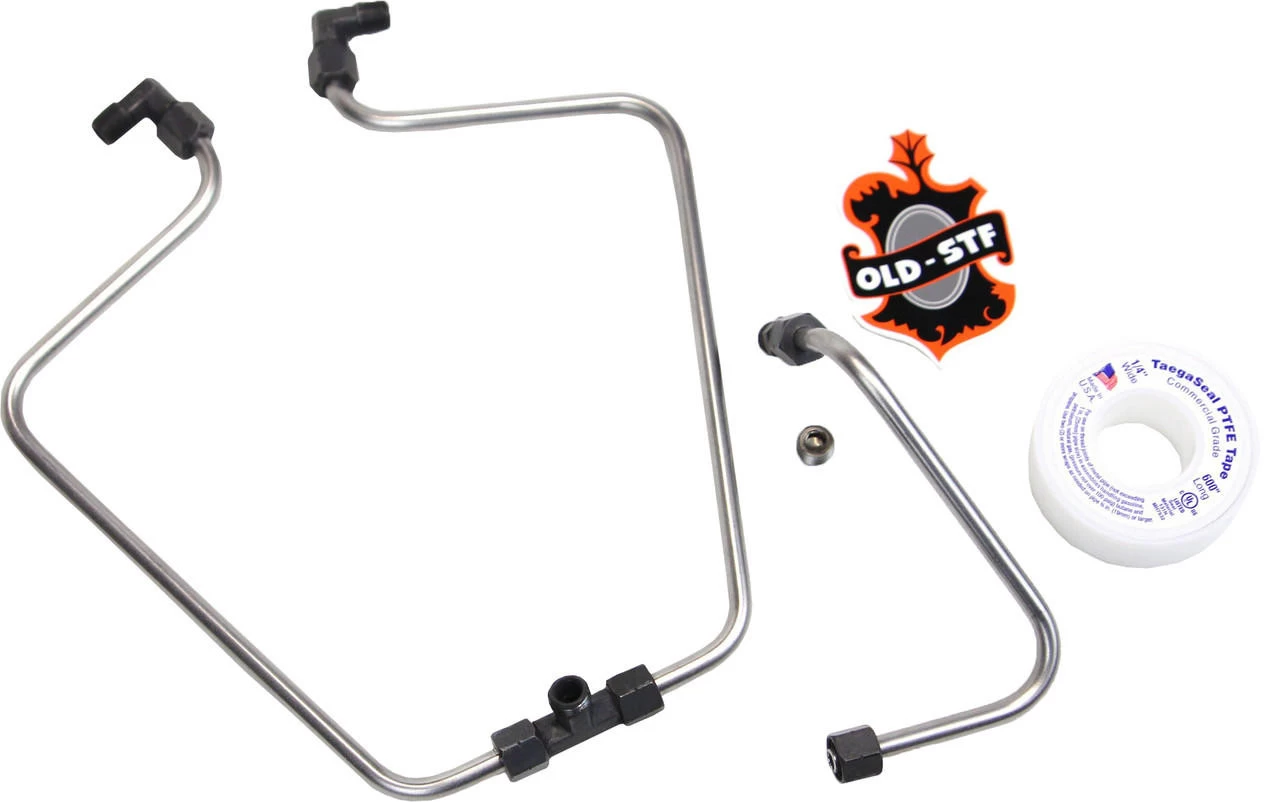 Old-STF Cycle - Stainless/Black Rocker Box Split Oil Line Fits '66-'84 Shovelhead 3 Old-STF Cycle - Stainless/Black Rocker Box Split Oil Line Fits '66-'84 Shovelhead