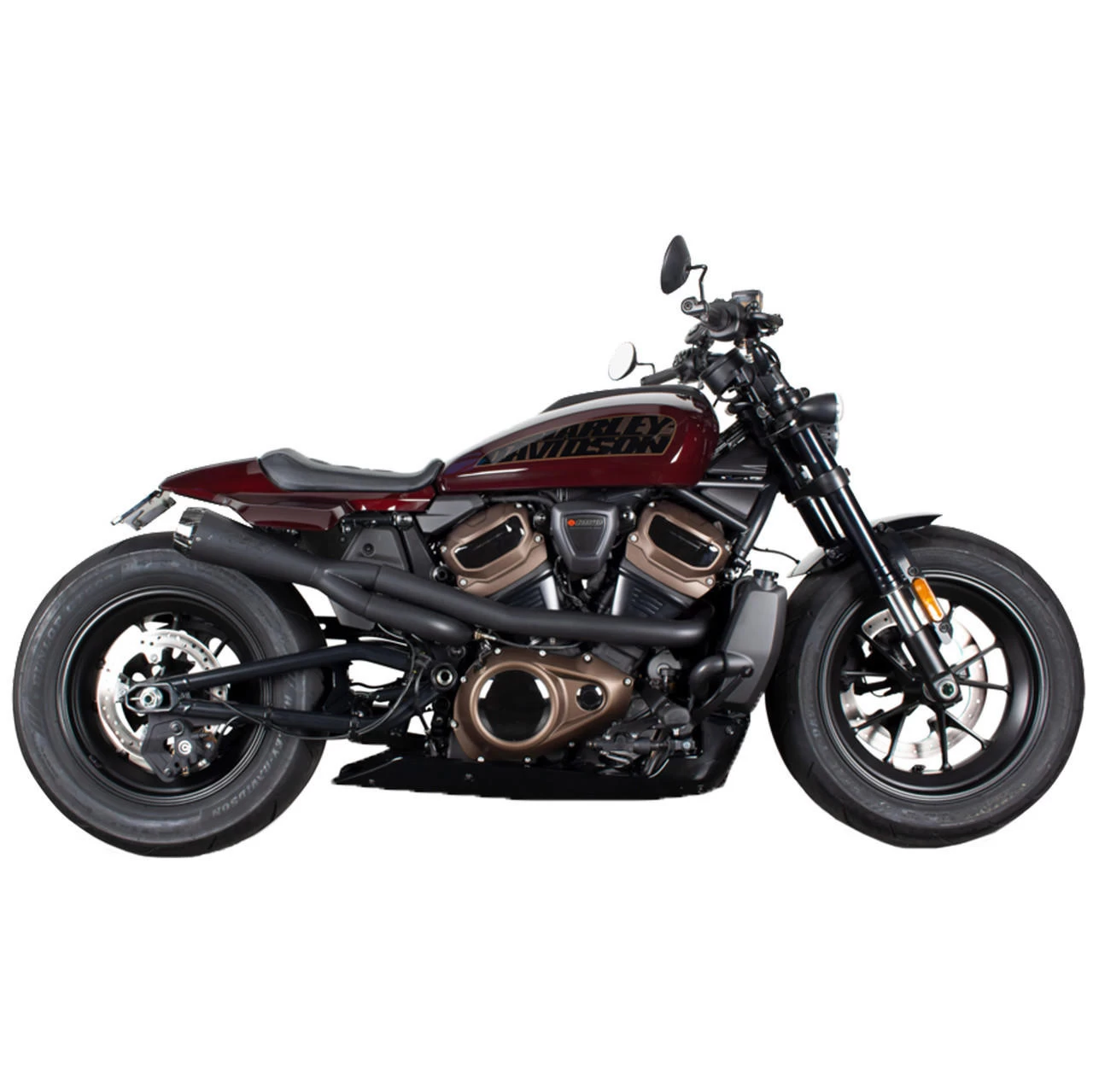 Two Brothers Racing - 2-Into-1 Black Comp-S Exhaust System W/ Carbon Fiber End Cap Fits '21 Sportster S Models 3 Two Brothers Racing - 2-Into-1 Black Comp-S Exhaust System W/ Carbon Fiber End Cap Fits '21 Sportster S Models