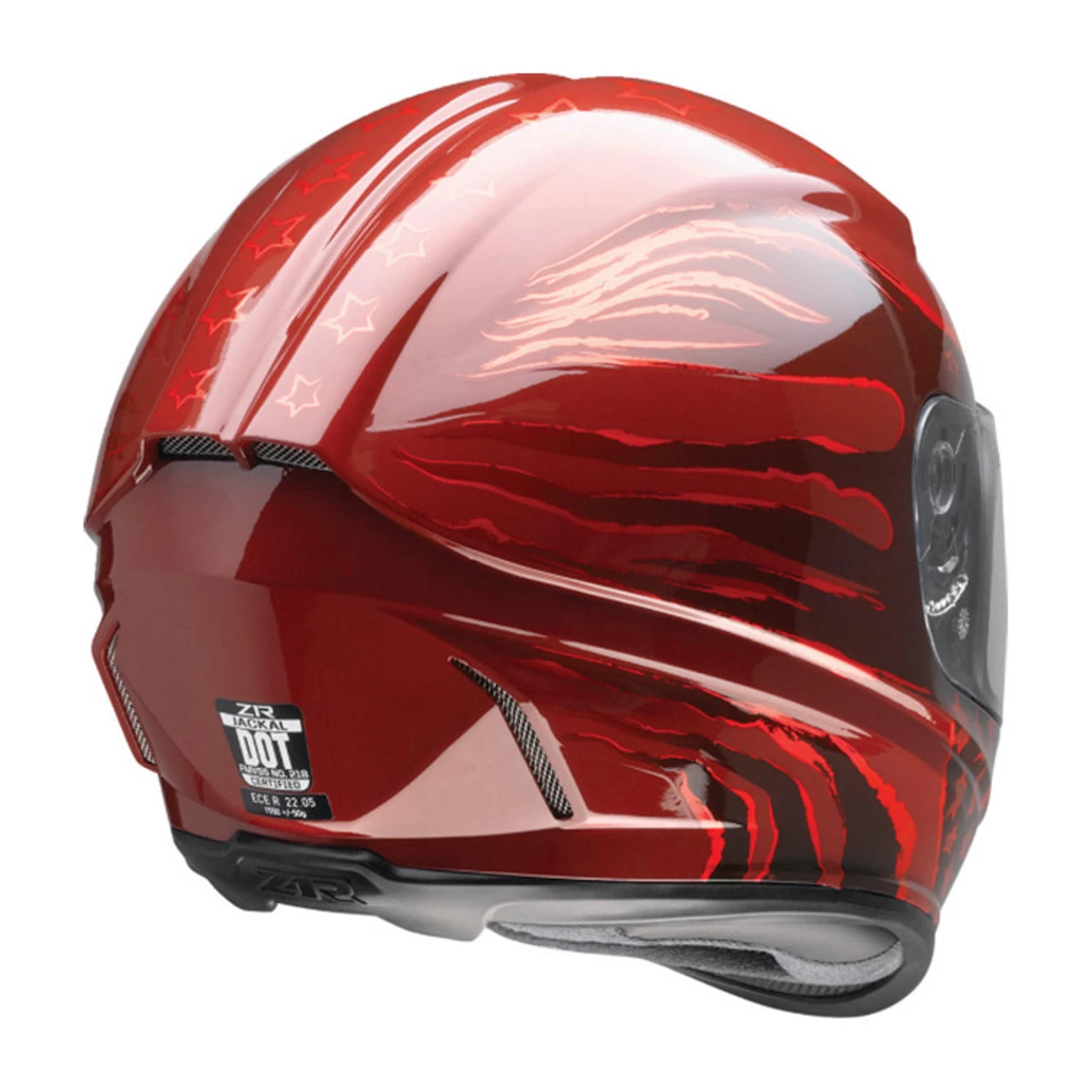 Z1R - Jackal Patriot Full-Face Helmet - Red 4 Z1R - Jackal Patriot Full-Face Helmet - Red - Image 2