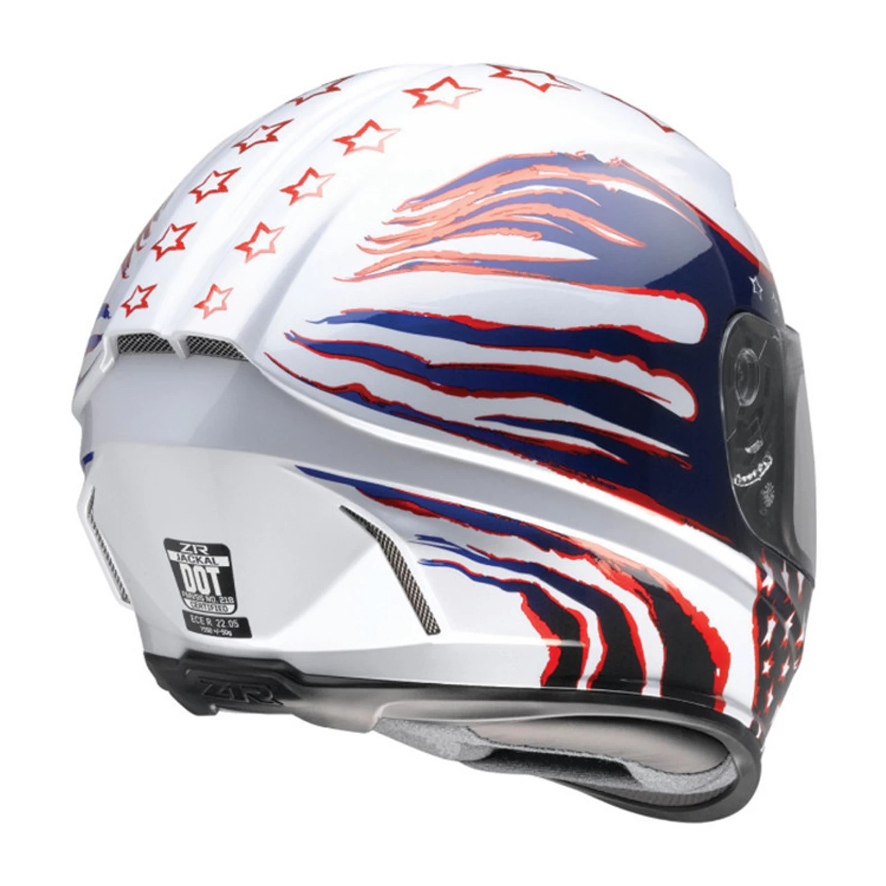 Z1R - Jackal Patriot Full-Face Helmet - Red/White/Blue 8 Z1R - Jackal Patriot Full-Face Helmet - Red/White/Blue - Image 6